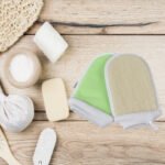 knitted back palm loofah